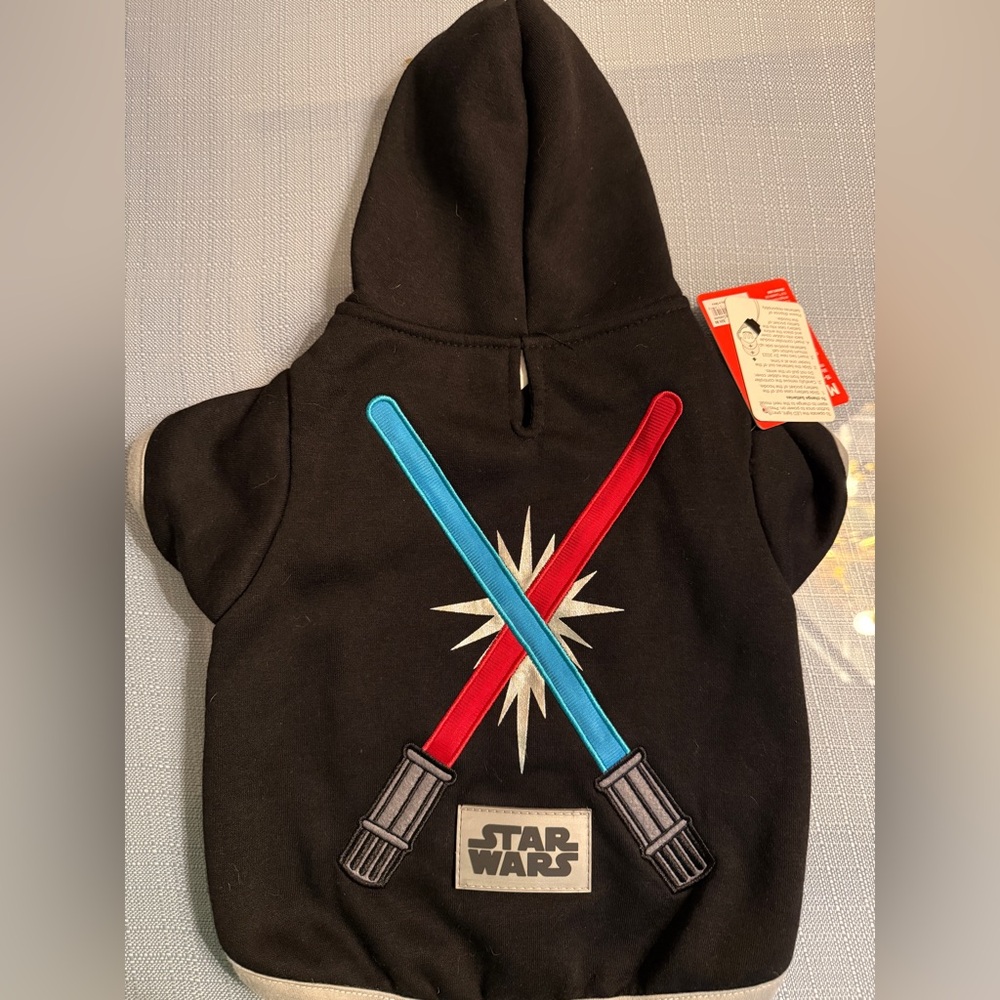 Star Wars Black and Gray Cotton Fleece Dog sweatshirt. Sz Small